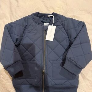 Navy Quilted Kids Puffer Jacket